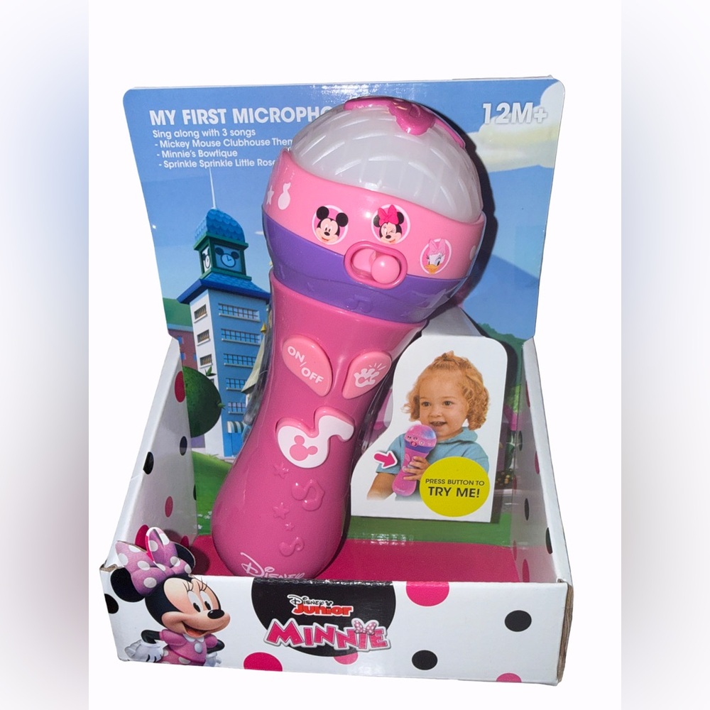 Disney Minnie Mouse Pink and White Microphone